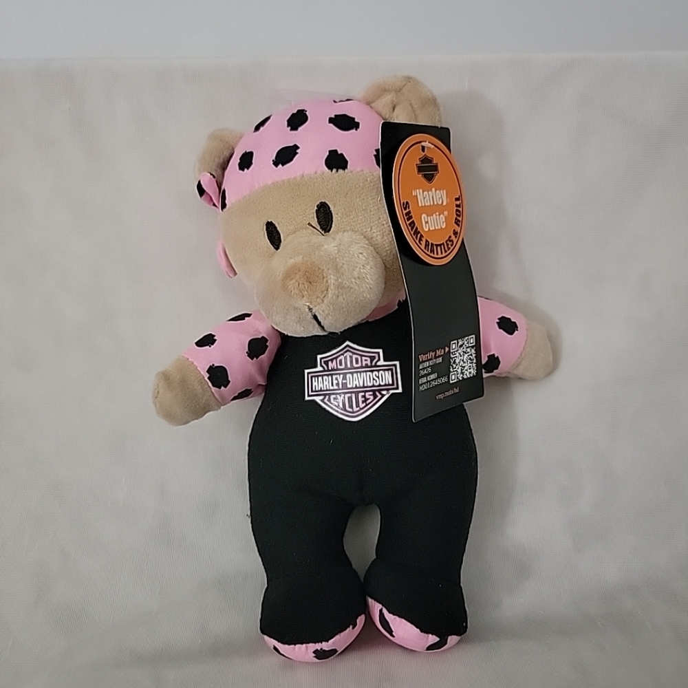 "Harley Davidson ""Harley Cutie. Shake Rattles  & Roll"" bear plush NWT"